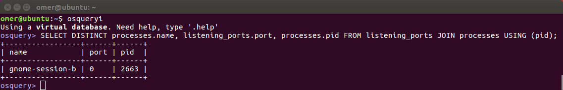 Process'in adını portunu ve PID sini listelemek
